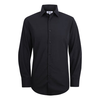 Black Slim Fit Solid Dress Shirt