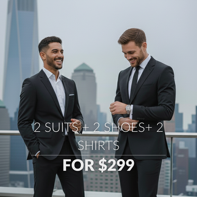 2 Suits + 2 Shoes + 2 Shirts for $299