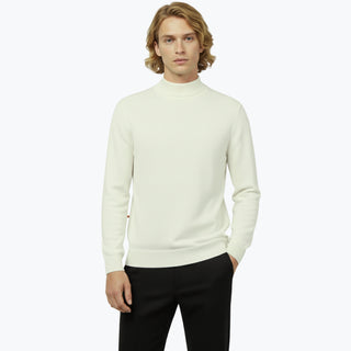 Ivory Traditional Fit Mockneck Sweater