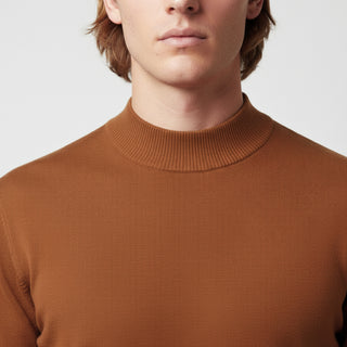 Rust Traditional Fit Mockneck Sweater
