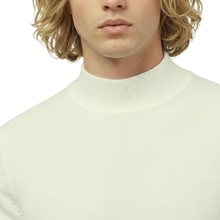 Ivory Traditional Fit Mockneck Sweater