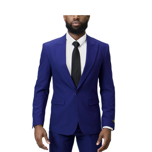 Royal Luxe Modern fit 1 Button Stretch Ink Blue