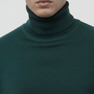 Hunter Green Traditional Fit Turtleneck Sweater