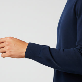 Navy Traditional Fit Mockneck Sweater
