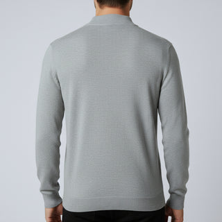 Silver Traditional Fit Mockneck Sweater