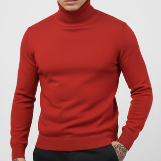 Red Slim Fit Turtleneck Sweater