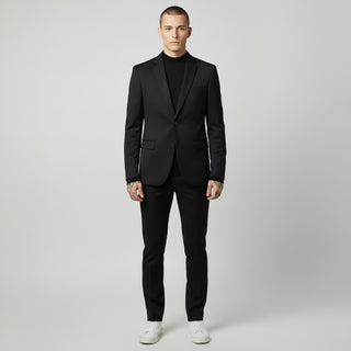 Black Traditional Fit Mockneck Sweater