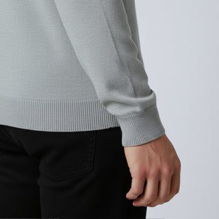 Silver Traditional Fit Mockneck Sweater