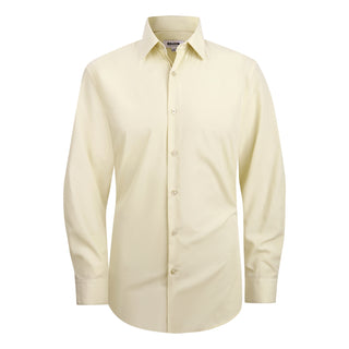 Cream Slim Fit Solid Dress Shirt
