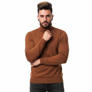 Rust Slim Fit Turtleneck Sweater