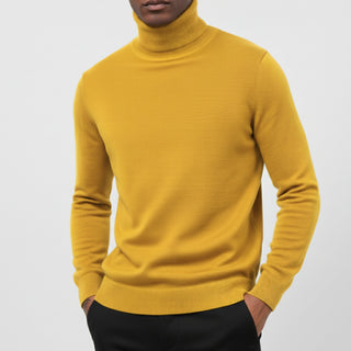 Mustard Traditional Fit Turtleneck Sweater
