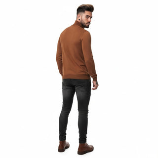 Rust Slim Fit Turtleneck Sweater