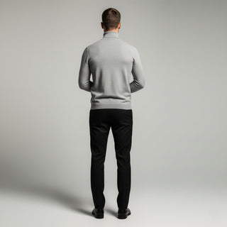 Silver Traditional Fit Turtleneck Sweater