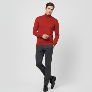 Red Traditional Fit Turtleneck Sweater