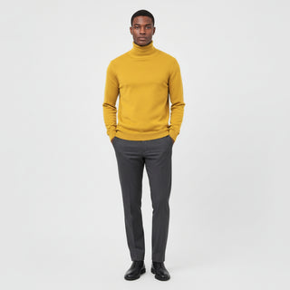 Mustard Traditional Fit Turtleneck Sweater