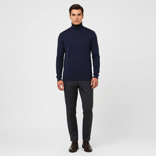 Navy Traditional Fit Turtleneck Sweater