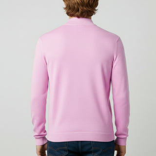 Pink Traditional Fit Mockneck Sweater