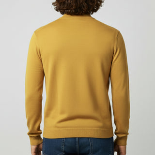 Mustard Traditional Fit Mockneck Sweater