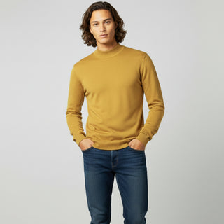 Mustard Traditional Fit Mockneck Sweater