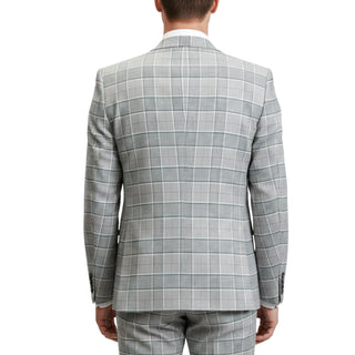 3 Piece Extrema Plaid Suit  Grey 1873