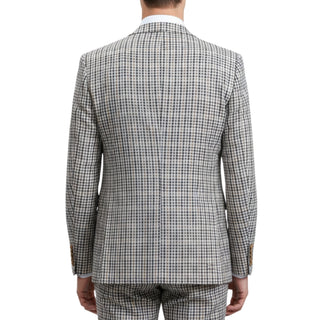 3 Piece Extrema Plaid Suit Grey 580