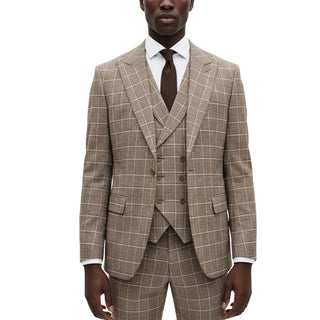 3 Piece Extrema Plaid Suit  Grey 1873