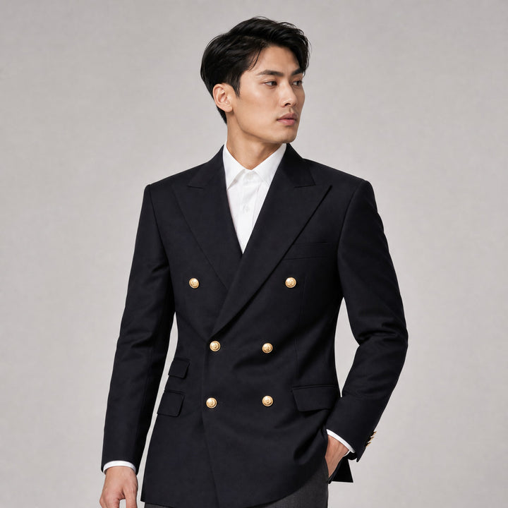 Black Modern Fit Double Breasted Blazer