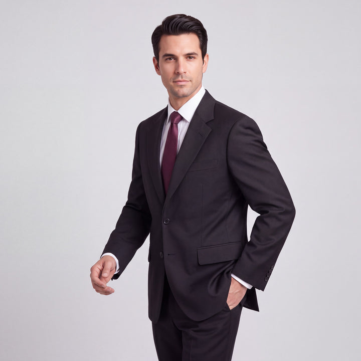 Kensington Sharkskin Suit in Black