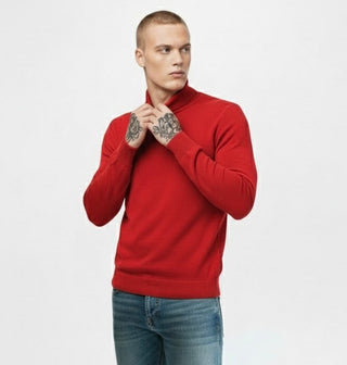 Red Slim Fit Turtleneck Sweater