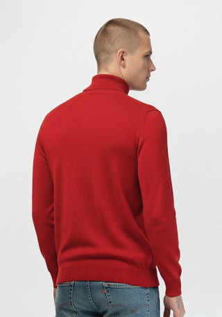 Red Slim Fit Turtleneck Sweater