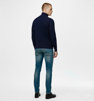 Navy Slim Fit Turtleneck Sweater
