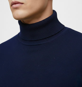 Navy Slim Fit Turtleneck Sweater