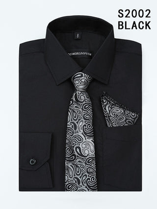 S2002-8 Kids World Boys Dress Shirt & Tie Set