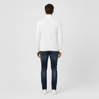 White Traditional Fit Turtleneck Sweater