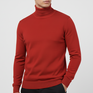 Red Traditional Fit Turtleneck Sweater