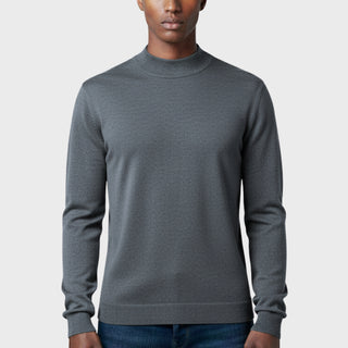 Charcoal Traditional Fit Mockneck Sweater