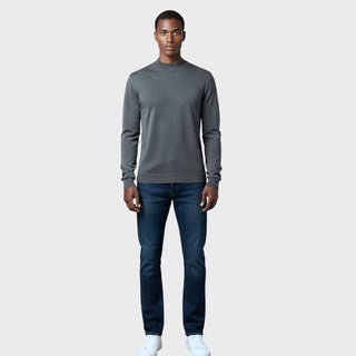 Charcoal Traditional Fit Mockneck Sweater