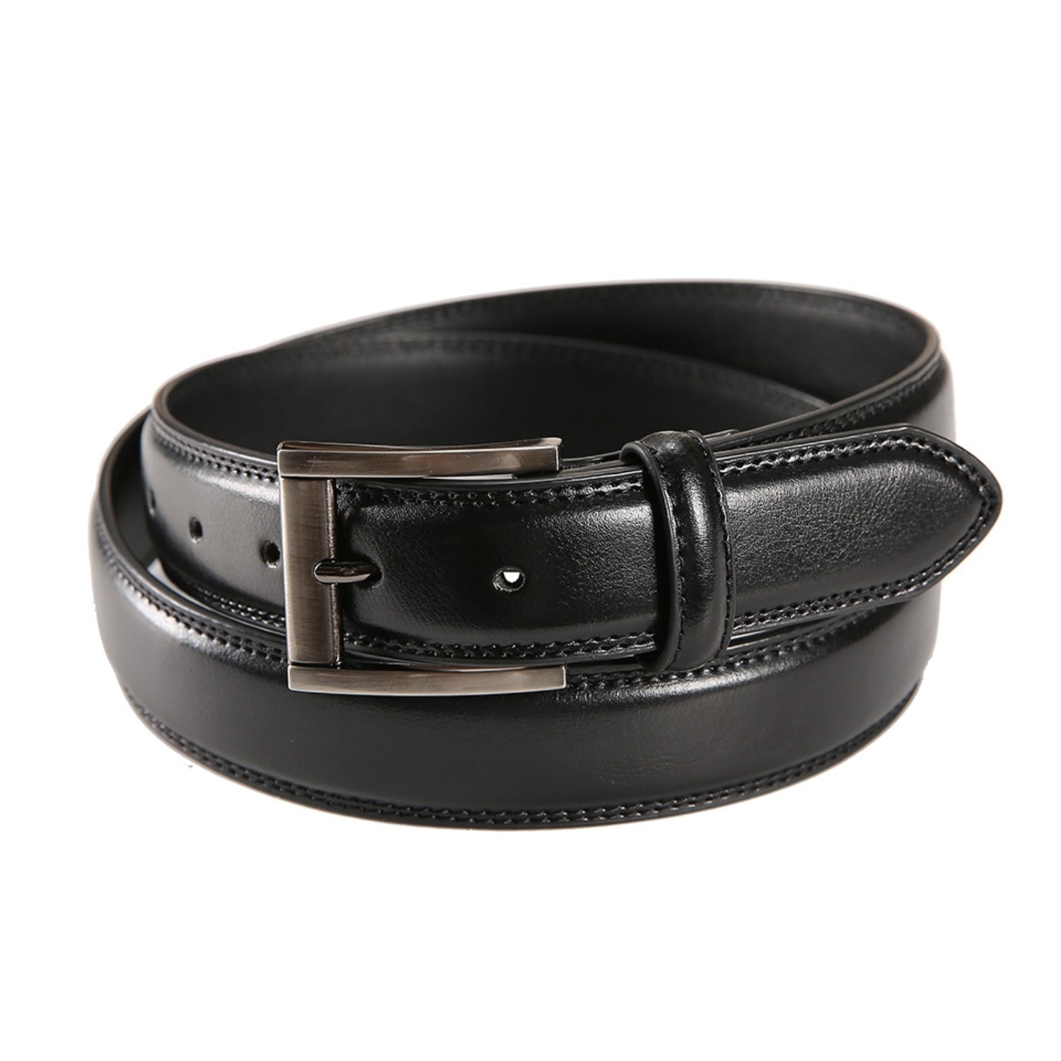 PINO BALDINI Mens Black Leather Belt 35mm Width Genuine Bonded Leather Smooth Finish Rectangular Buckle Formal Business Casual PINO BALDINI Mens Black Leather Belt 35mm Width Genuine Bonded Leather Smooth Finish Rectangular Buckle Formal Business Casual