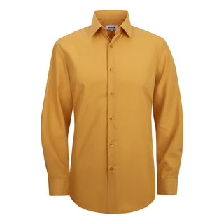 Gold Slim Fit Solid Dress Shirt