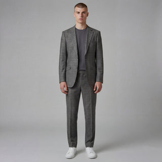 Joseph Michael Puglia Men's Charcoal 3-Piece Plaid Suit