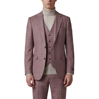 Joseph Michael Puglia Men's Mauve 3-Piece Plaid Suit