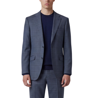 Joseph Michael Puglia Men's Indigo 3-Piece Plaid Suit
