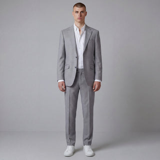 Joseph Michael Osteria Men's Ash 3-Piece Plaid Suit