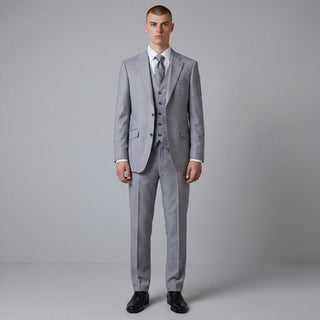 Joseph Michael Osteria Men's Ash 3-Piece Plaid Suit