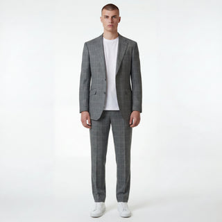 Joseph Michael Osteria Men's Green 3-Piece Plaid Suit