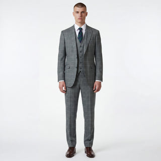 Joseph Michael Osteria Men's Green 3-Piece Plaid Suit