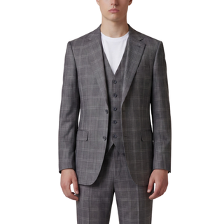Joseph Michael Osteria Men's Grey 3-Piece Plaid Suit