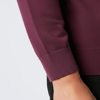 Burgundy Traditional Fit Mockneck Sweater