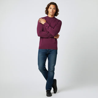 Burgundy Traditional Fit Mockneck Sweater
