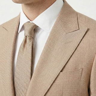 Joseph Michael 29105 Tan Slim Fit Peak Lapel Vested Suit - Close Up